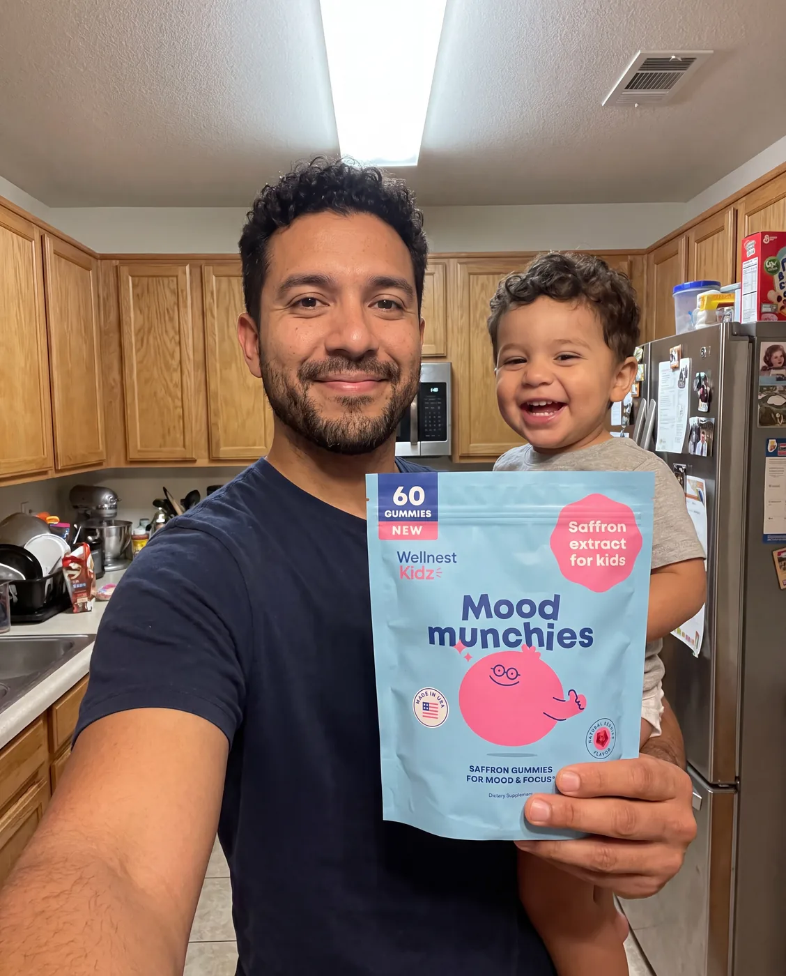Dad and toddler with Mood Munchies