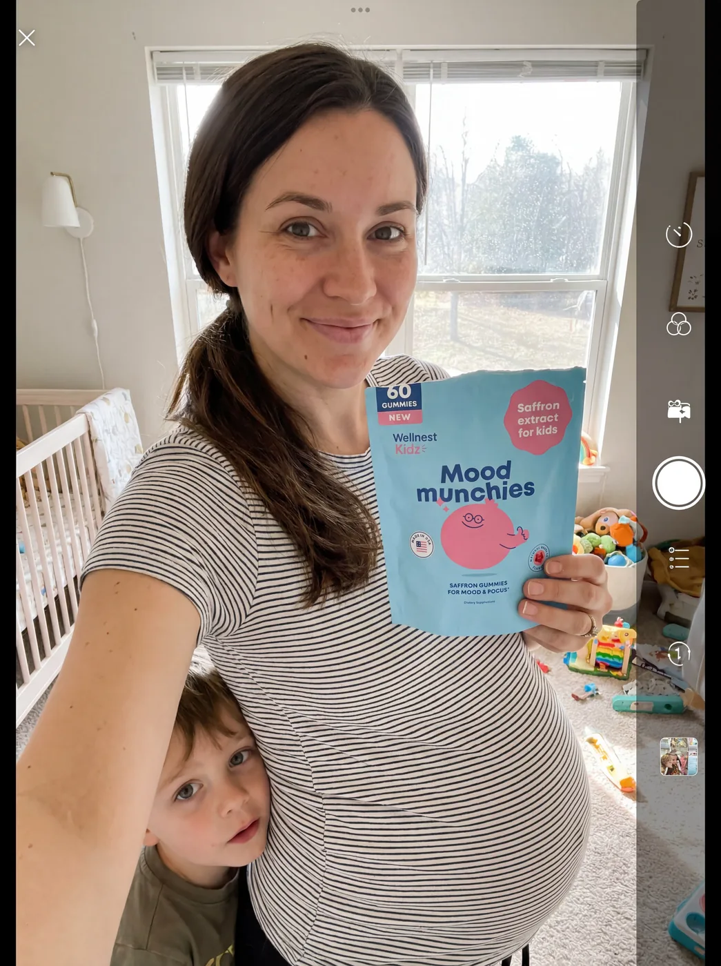 Pregnant mom and son with Mood Munchies